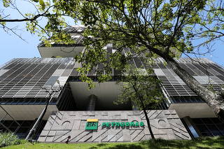 FILE PHOTO: The facade of Petroleo Brasileiro S.A. (Petrobas) headquarters is pictured in Rio de Janeiro