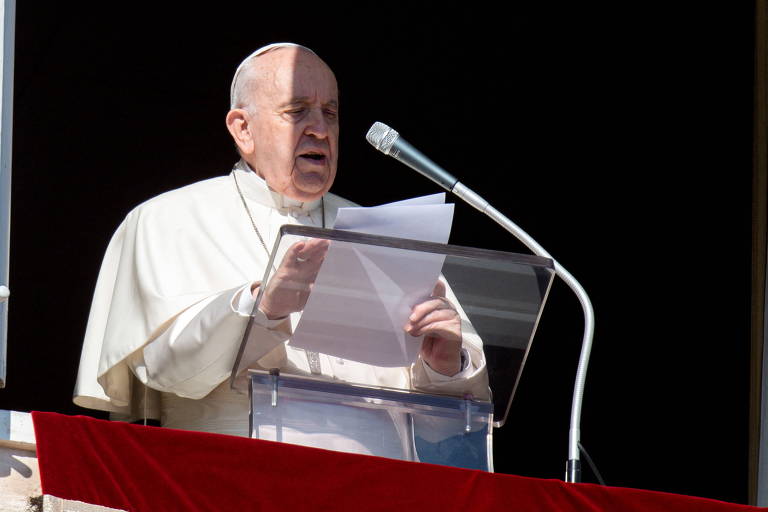 O papa Francisco na oração dominical no Vaticano 
