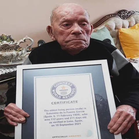 Saturnino 'El Pepino' de la Fuente García, o homem mais velho do mundo segundo o Guinness World Records