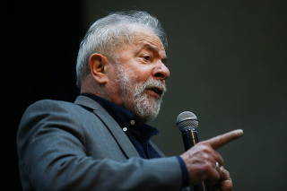 Former Brazil?s President Lula speaks in Sao Paulo