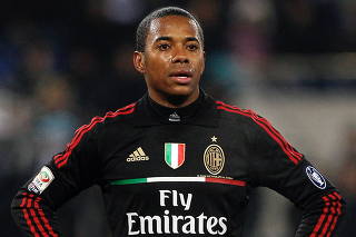 FILE PHOTO: AC Milan's Robinho reacts during the Italian Serie A soccer match against Lazio at the Olympic stadium in Rome