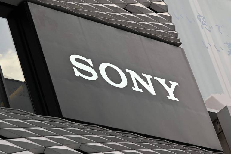 Logo da Sony com fundo preto e as letras brancas