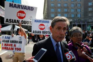 FILE PHOTO: Anti-affirmative action activist Edward Blum speaks to reporters at the 