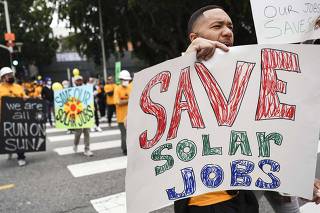 Solar Industry Workers Rally Against An Increased Tax Proposal From CA Public Utilities Commission
