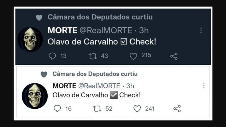 Perfil da CÃ¢mara dos Deputados curte post no Twitter ironizando morte do escritor Olavo de Carvalho, na terÃ§a-feira (25)
