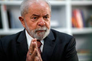 FILE PHOTO: Former Brazilian President Luiz Inacio Lula da Silva gestures during an interview with Reuters in Sao Paulo