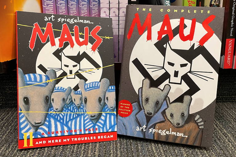 Edições americanas dos dois volumes da HQ 'Maus', de Art Spiegelman