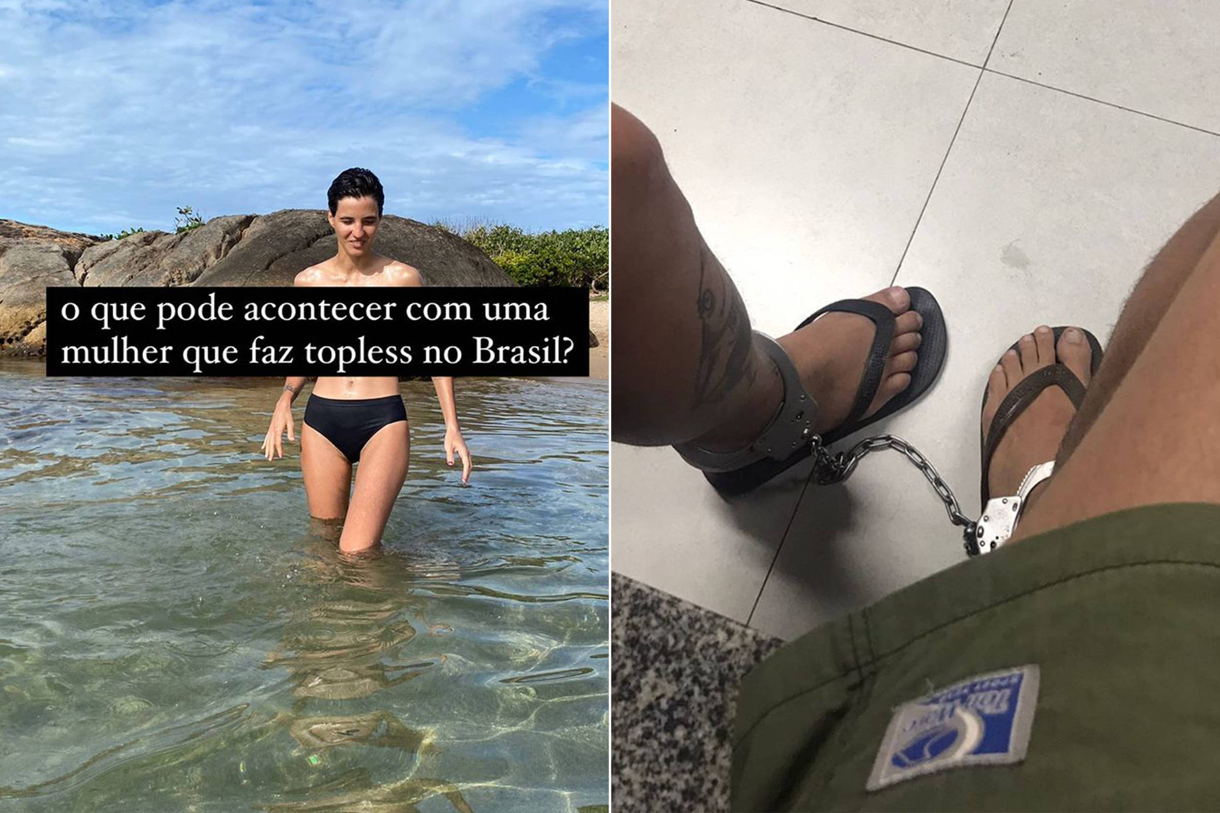 Ex de Camila Pitanga, Beatriz Coelho é levada à delegacia por fazer topless  - 30/01/2022 - Celebridades - F5