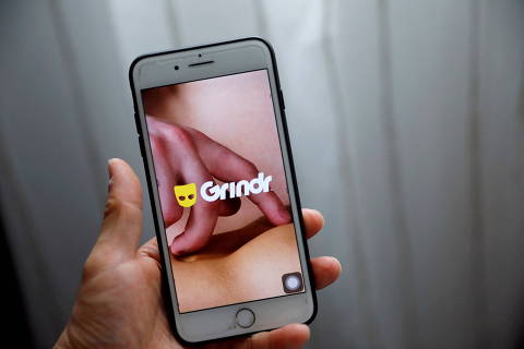 FILE PHOTO: The Grindr app is seen on a mobile phone in this photo illustration taken in Shanghai, China, March 28, 2019. REUTERS/Aly Song/Illustration/File Photo ORG XMIT: FW1