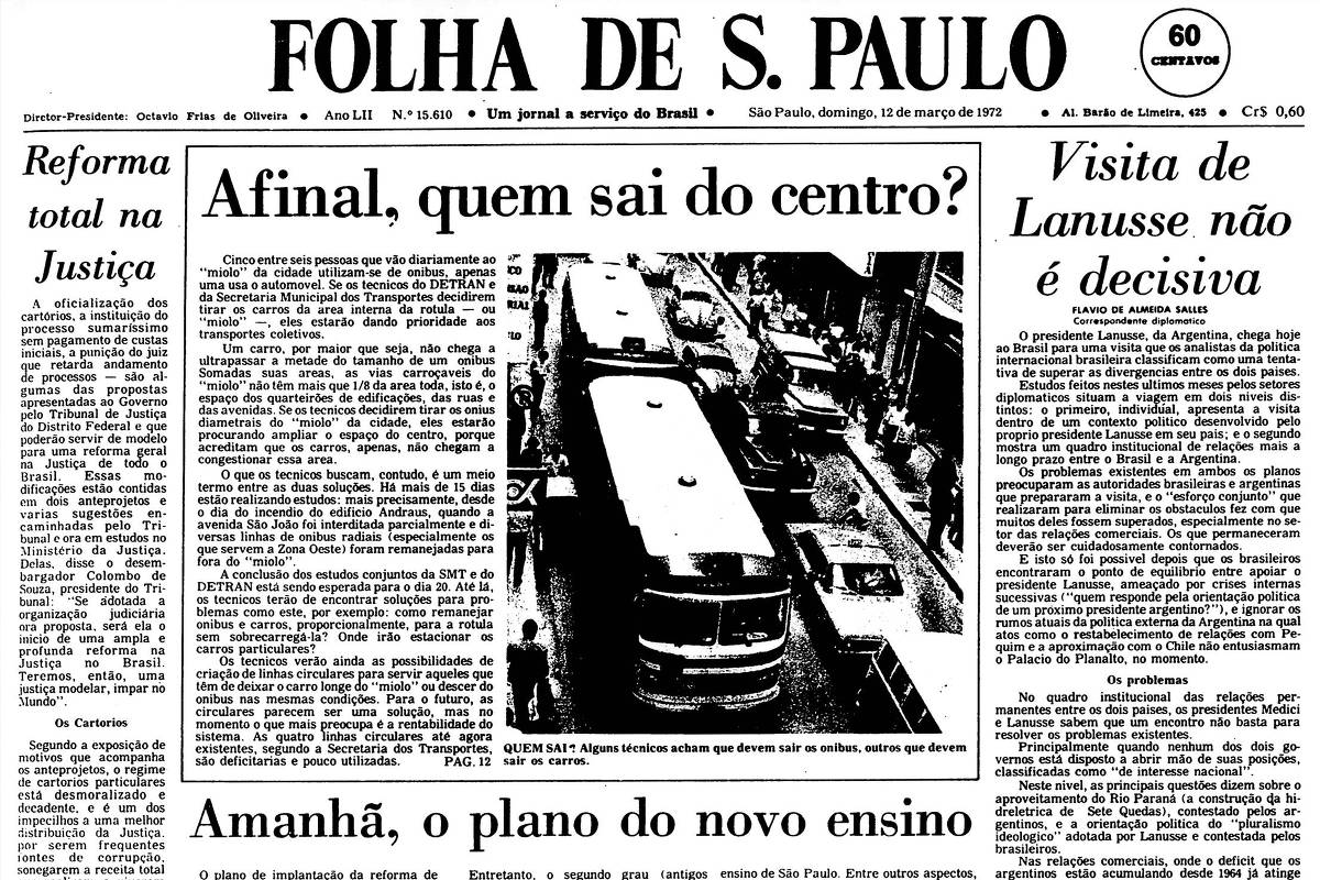 1972: Presidente argentino viaja a Brasil para tratar de resolver diferencias – 11/03/2022 – Base de datos