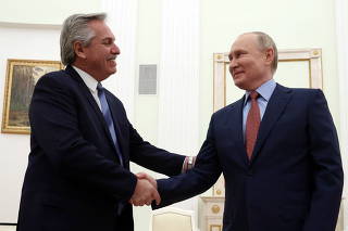 Russia's President Vladimir Putin meets Argentina's President Alberto Fernandez in Moscow