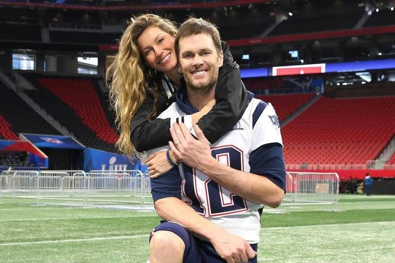 Gisele Bündchen e o marido, o jogador de futebol americano Tom Brady