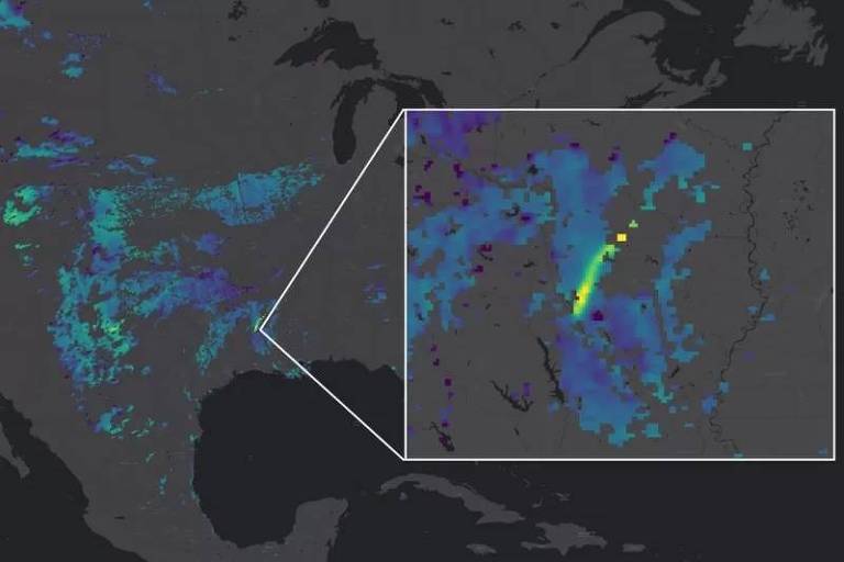 As 'nuvens' de metano vistas do espaço podem se estender por centenas de quilômetros