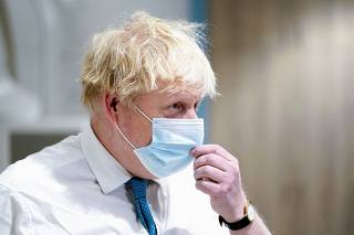 British PM Boris Johnson visits Maidstone Hospital in Kent