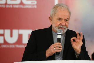 FILE PHOTO: Brazil?s former President Lula speaks at Sindicato dos Metalurgicos do ABC, in Sao Bernardo do Campo