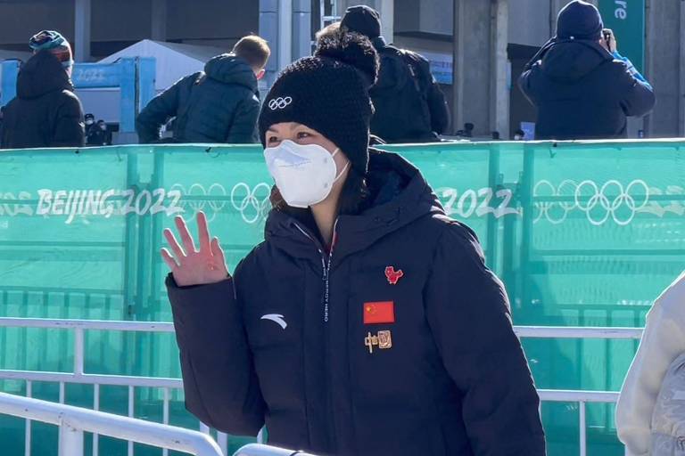 Peng Shuai em evento do esqui Big Air das Olimpíadas de Pequim-2022