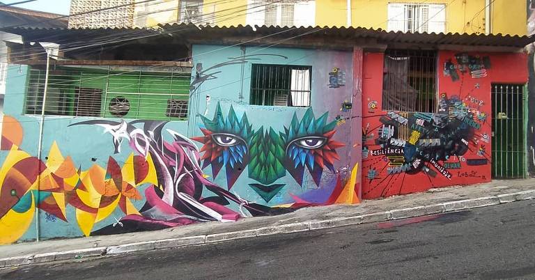Grafite que faz parte do projeto Favela Galeria, em São Mateus, zona leste de São Paulo