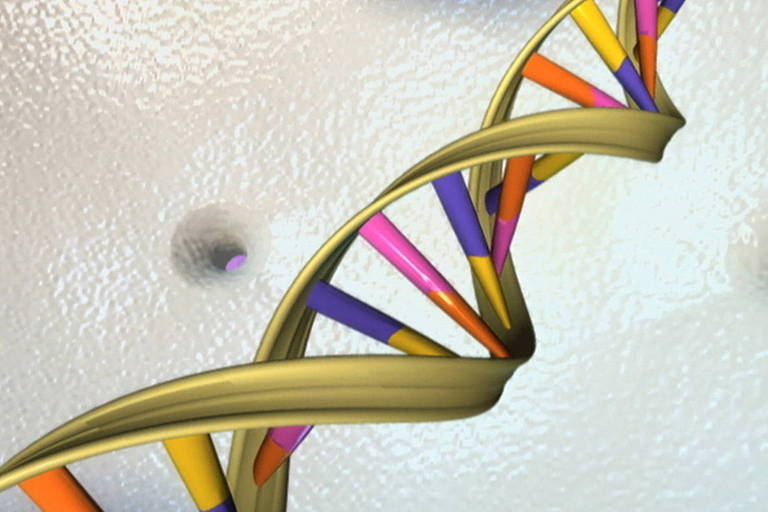 Ilustração de uma dupla hélice de DNA humano