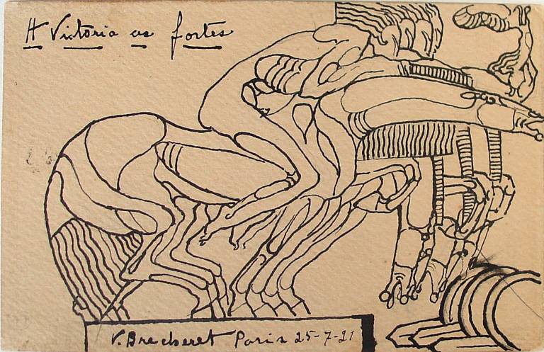 Desenho a bico de pena do álbum "A Realidade Brasileira" (1930), de Di Cavalcanti, no acerco do IEB, da USP