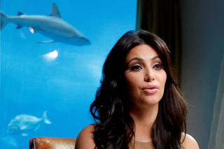FILE PHOTO: TV personality and actress Kim Kardashian speaks during an interview with Reuters in Dubai