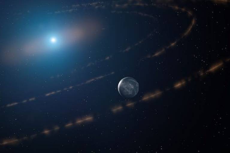 Impressão artística de um planeta orbitando uma estrela