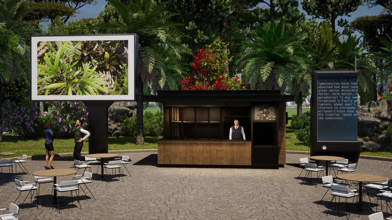 Ambiente criado pela Blitzar, que realiza eventos digitais interativos; empresa cria espaços personalizados de acordo com as necessidades de cada cliente 