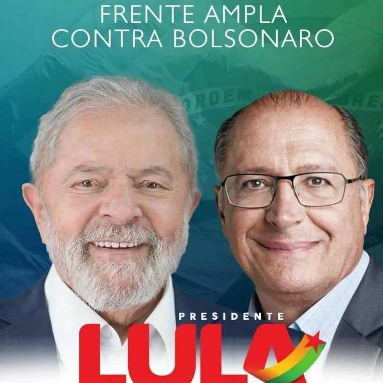 Santinho/imagem da chapa Lula-Alckmin, com foto dos dois lado a lado