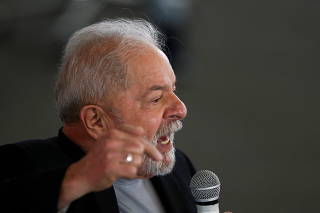 FILE PHOTO: Brazil?s former President Lula speaks at Sindicato dos Metalurgicos do ABC, in Sao Bernardo do Campo