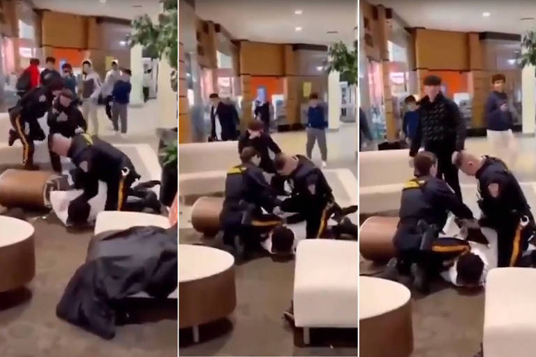 Policiais algemam adolescente negro durante abordagem em shopping de Bridgewater, nos EUA