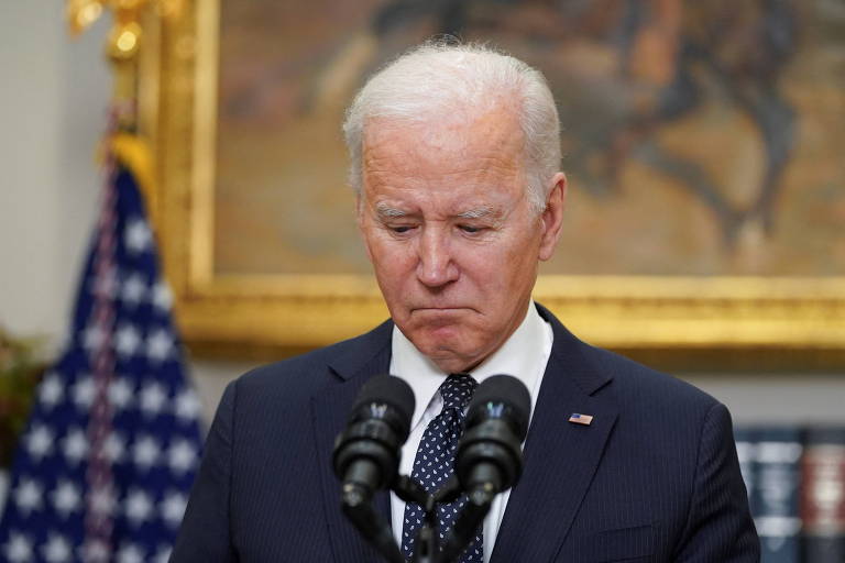 Biden durante o discurso em que falou sobre o risco de invasão russa da Ucrânia

