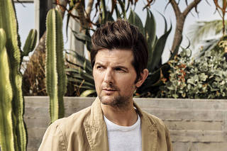 The actor Adam Scott in Los Angeles, Jan. 31, 2022. (Philip Cheung/The New York Times)
