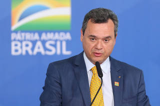 O presidente do Banco do Brasil, Fausto de Andrade Ribeiro, durante lançamento do Plano Safra 2021/22 no Palácio do Planalto.