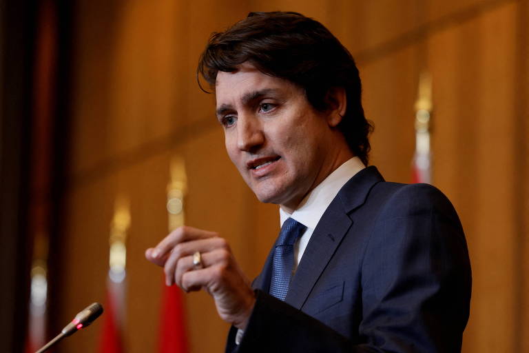 O premiê canadense Justin Trudeau, em entrevista coletiva após prisões de manifestantes e o fim dos protestos em Ottawa