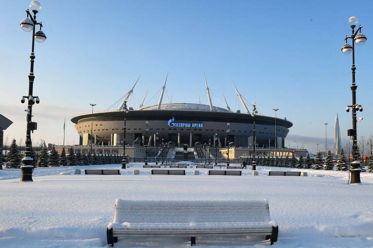 A Arena Gazprom, em São Petersburgo, não vai mais receber a final da Champions League desta temporada 