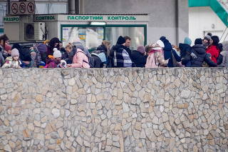 Long lines delay passage for those fleeing Russian invasion