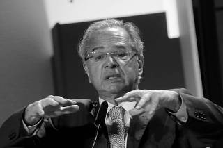 Brazil's Economy Minister Paulo Guedes speaks during a meeting with businessmen promoted by the National Confederation of Industry (CNI), in Brasilia