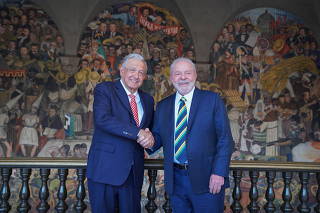 Mexico's President Andres Manuel Lopez Obrador meets with Brazil's former President Luiz Inacio Lula da Silva, in Mexico City