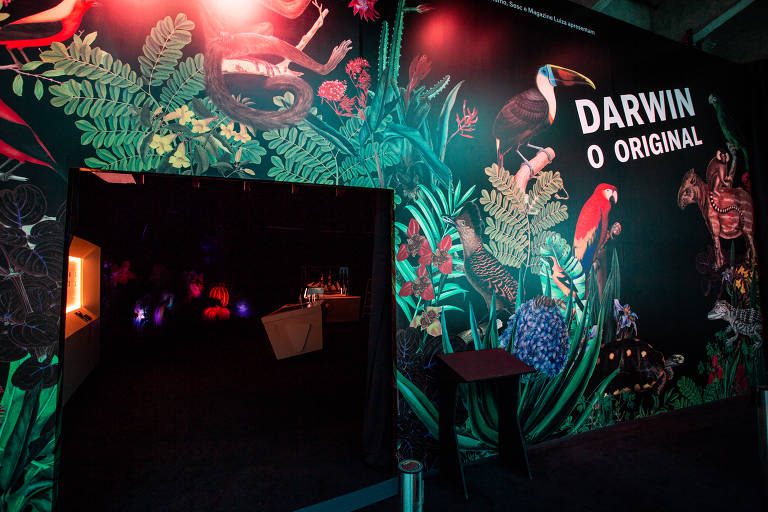 Fachada da exposição 'Darwin, o Original', que chega ao Sesc Interlagos, na zona sul de São Paulo