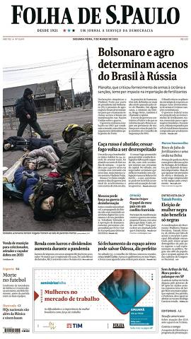 Capa da Edição Nacional da Folha