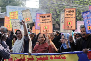 Women's rights protest on eve of International Women's Day in Lahore