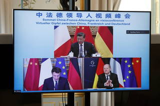 France's Macron, Germany's Scholz and Chinese President Xi discuss Ukraine on video-conference
