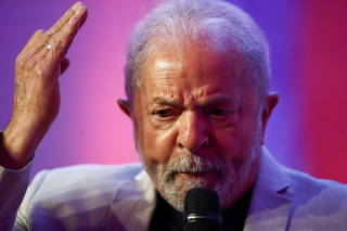 Former Brazilian President Lula speaks in Sao Paulo