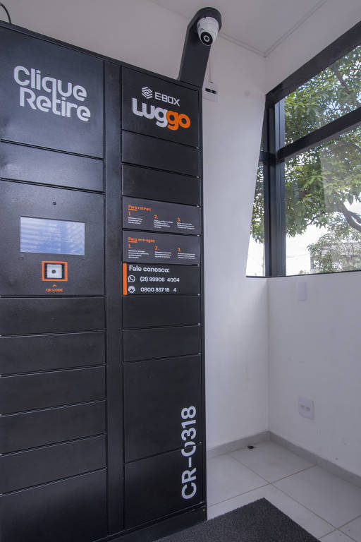 Locker (armário) utilizado em prédios da Luggo, braço da MRV dedicado ao aluguel de imóveis