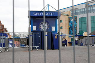 The entrance to Chelsea Football Club?s stadium, Stamford Bridge, is seen following Britain?s imposing of sanctions on the club?s Russian owner, Roman Abramovich, in London