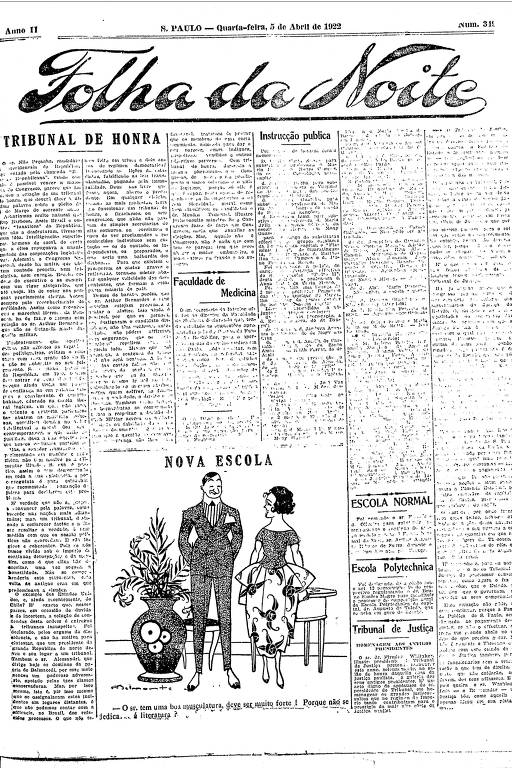 Primeira Página da Folha da Noite de 5 de abril de 1922