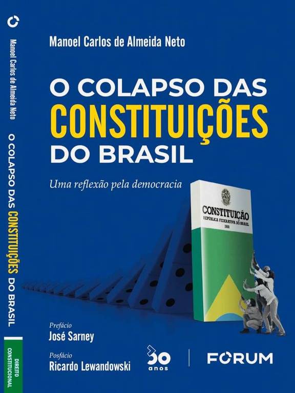 Capa do livro "O Colapso das Constituições do Brasil: uma reflexão pela democracia"