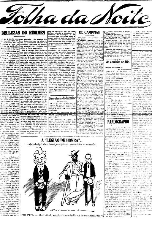 Primeira Página da Folha da Noite de 8 de abril de 1922