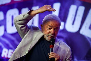 Former Brazilian President Lula speaks in Sao Paulo