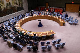 United Nations Security Council meeting, in New York City