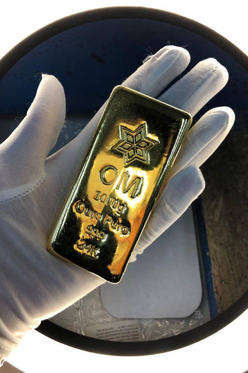 Barra de um quilo de ouro da Ourominas